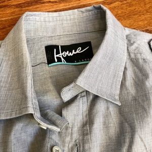 Howe Men’s Casual Button Down Grey Dress Shirt